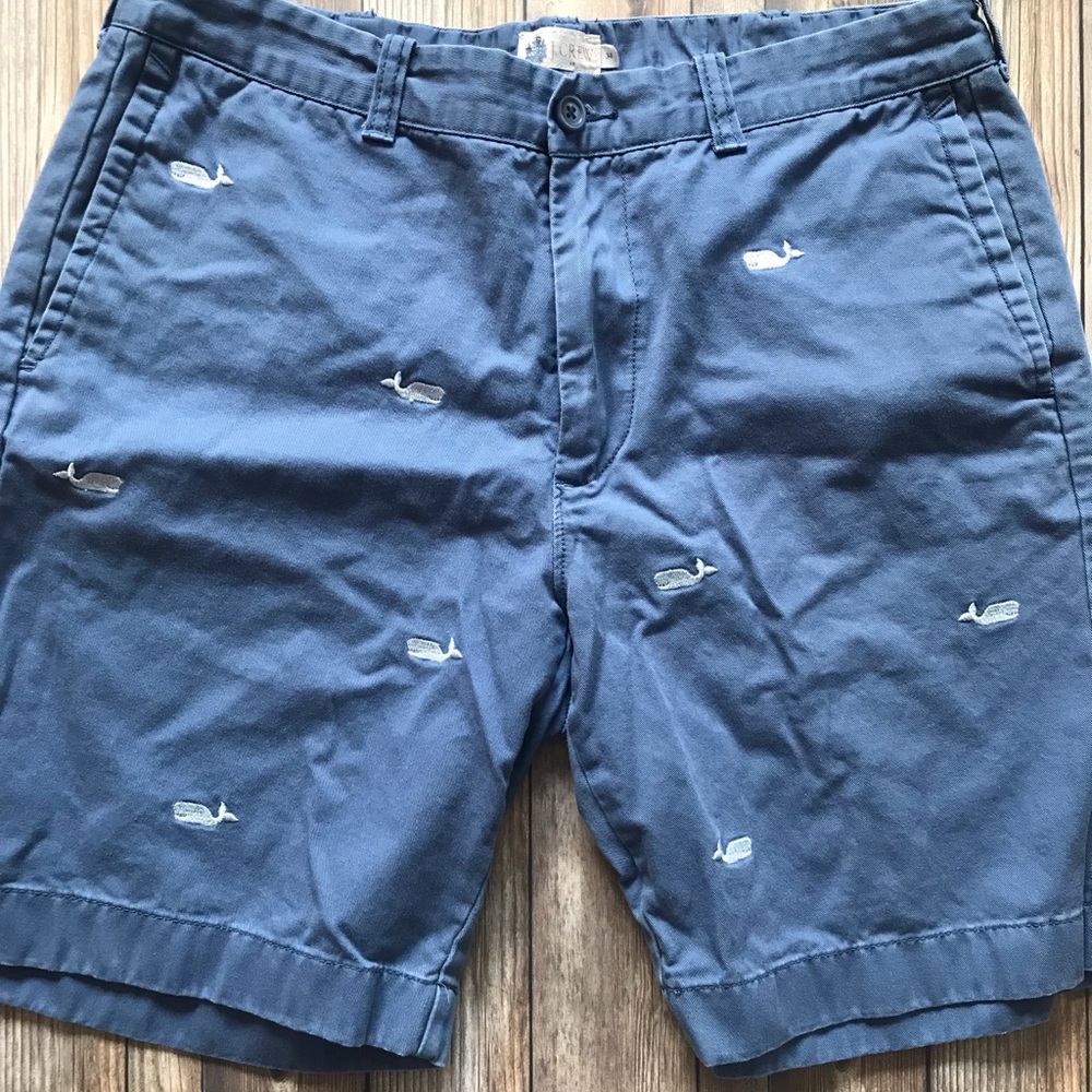 J. Crew Blue Whale Embroidered Men's Shorts